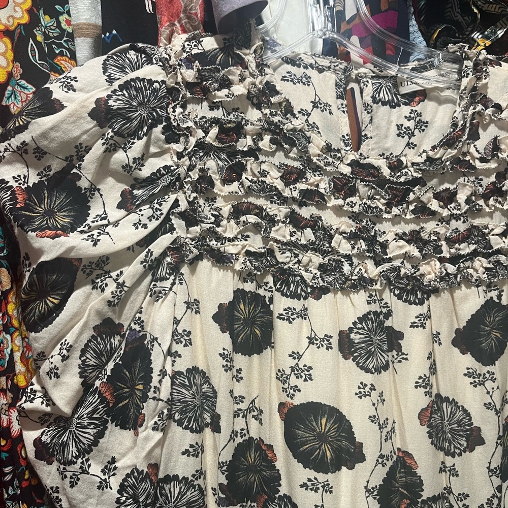 Ulla Johnson Cream and Black Floral Dress - Picture 6 of 13